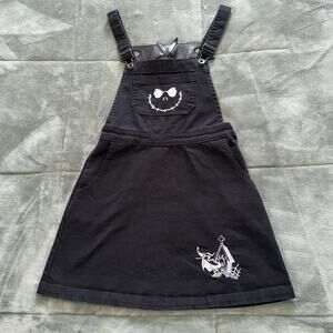 Nightmare Before Christmas Jack Skellington Back Bow Black Overall Skirt Size XS